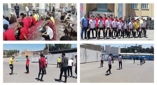 حرکات نمایشی تیم فوتسال محمد سیما در نماز جمعه قم